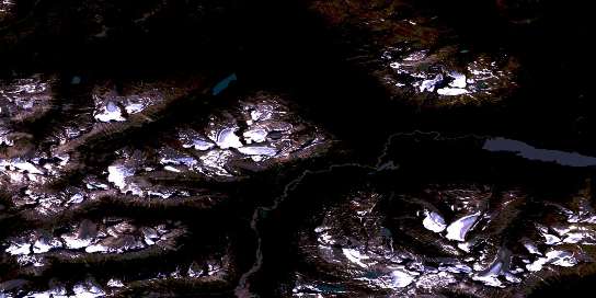Warm Creek Satellite Map 104M10 at 1:50,000 scale - National Topographic System of Canada (NTS) - Orthophoto