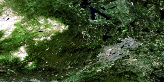 Hayes Peak Satellite Map 104N08 at 1:50,000 scale - National Topographic System of Canada (NTS) - Orthophoto