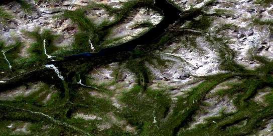 Surprise Lake Satellite Map 104N11 at 1:50,000 scale - National Topographic System of Canada (NTS) - Orthophoto