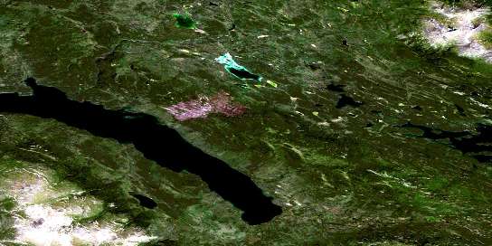 Gladys Lake Satellite Map 104N15 at 1:50,000 scale - National Topographic System of Canada (NTS) - Orthophoto