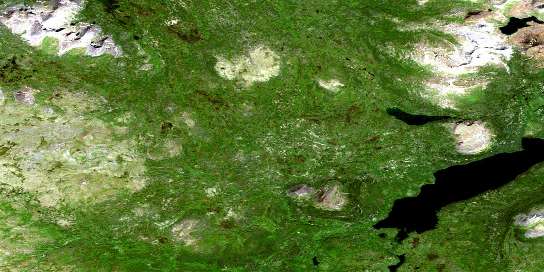 Tuya Lake Satellite Map 104O02 at 1:50,000 scale - National Topographic System of Canada (NTS) - Orthophoto
