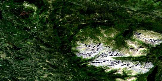 Hyland Lake Satellite Map 104O05 at 1:50,000 scale - National Topographic System of Canada (NTS) - Orthophoto