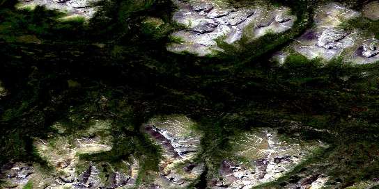 Tahoots Creek Satellite Map 104O06 at 1:50,000 scale - National Topographic System of Canada (NTS) - Orthophoto