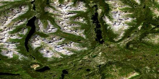 Jennings Lakes Satellite Map 104O10 at 1:50,000 scale - National Topographic System of Canada (NTS) - Orthophoto
