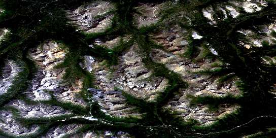 Cassiar Satellite Map 104P05 at 1:50,000 scale - National Topographic System of Canada (NTS) - Orthophoto
