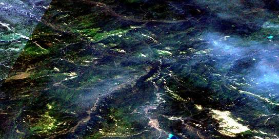 Deadwood River Satellite Map 104P08 at 1:50,000 scale - National Topographic System of Canada (NTS) - Orthophoto