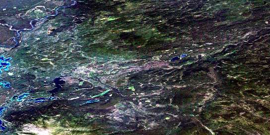 No Title Satellite Map 104P10 at 1:50,000 scale - National Topographic System of Canada (NTS) - Orthophoto