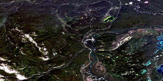 Dot Lake Satellite Map 104P11 at 1:50,000 scale - National Topographic System of Canada (NTS) - Orthophoto