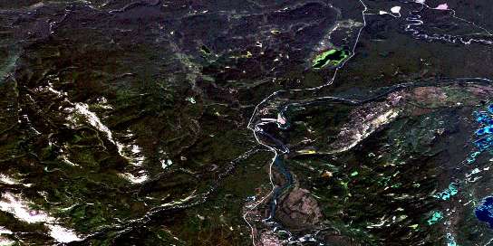 Dot Lake Satellite Map 104P11 at 1:50,000 scale - National Topographic System of Canada (NTS) - Orthophoto