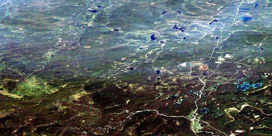Old Faddy Lake Satellite Map 104P14 at 1:50,000 scale - National Topographic System of Canada (NTS) - Orthophoto