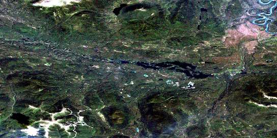 Stewart Lake Satellite Map 105A10 at 1:50,000 scale - National Topographic System of Canada (NTS) - Orthophoto
