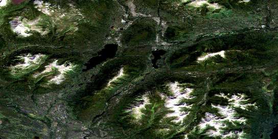 Hasselberg Lake Satellite Map 105A13 at 1:50,000 scale - National Topographic System of Canada (NTS) - Orthophoto