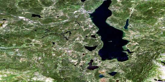 Peters Lake Satellite Map 105B12 at 1:50,000 scale - National Topographic System of Canada (NTS) - Orthophoto