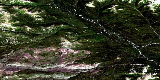 Scurvy Creek Satellite Map 105B15 at 1:50,000 scale - National Topographic System of Canada (NTS) - Orthophoto