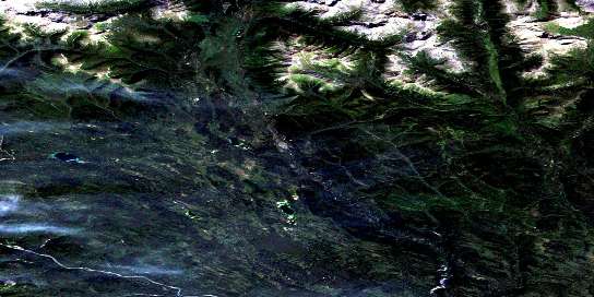Black River Satellite Map 105B16 at 1:50,000 scale - National Topographic System of Canada (NTS) - Orthophoto