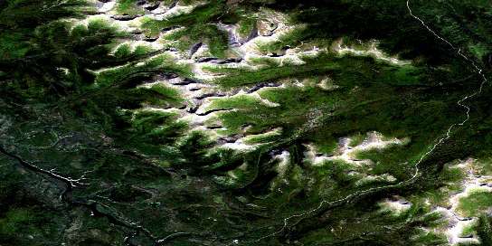 Mount Grant Satellite Map 105C11 at 1:50,000 scale - National Topographic System of Canada (NTS) - Orthophoto