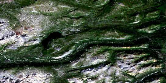 Alligator Lake Satellite Map 105D06 at 1:50,000 scale - National Topographic System of Canada (NTS) - Orthophoto