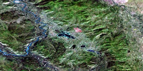 Air photo: Hootalinqua Satellite Image map 105E10 at 1:50,000 Scale