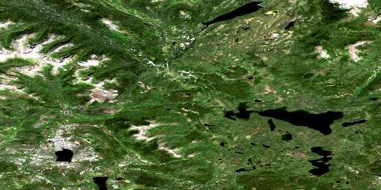 Nisutlin Lake Satellite Map 105F01 at 1:50,000 scale - National Topographic System of Canada (NTS) - Orthophoto