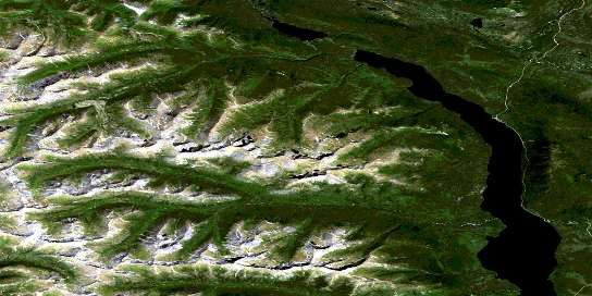 Crater Creek Satellite Map 105F03 at 1:50,000 scale - National Topographic System of Canada (NTS) - Orthophoto