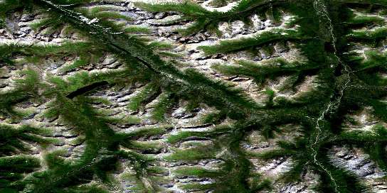 Pony Creek Satellite Map 105F11 at 1:50,000 scale - National Topographic System of Canada (NTS) - Orthophoto