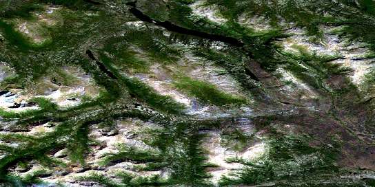 Wolverine Lake Satellite Map 105G08 at 1:50,000 scale - National Topographic System of Canada (NTS) - Orthophoto