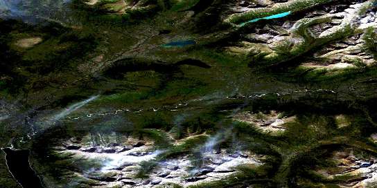 Thomas River Satellite Map 105H11 at 1:50,000 scale - National Topographic System of Canada (NTS) - Orthophoto