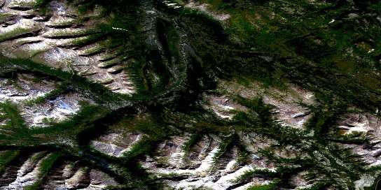 Air photo: Upper Hyland Lake Satellite Image map 105I02 at 1:50,000 Scale