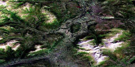 Blind Creek Satellite Map 105K07 at 1:50,000 scale - National Topographic System of Canada (NTS) - Orthophoto