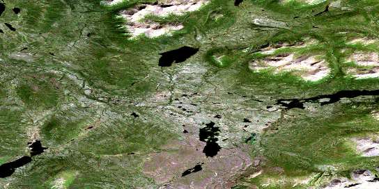 Blind Lakes Satellite Map 105K08 at 1:50,000 scale - National Topographic System of Canada (NTS) - Orthophoto