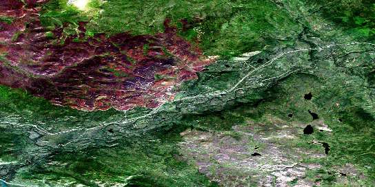 Little Salmon River Satellite Map 105L03 at 1:50,000 scale - National Topographic System of Canada (NTS) - Orthophoto