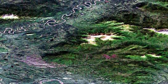 Dromedary Mountain Satellite Map 105L15 at 1:50,000 scale - National Topographic System of Canada (NTS) - Orthophoto