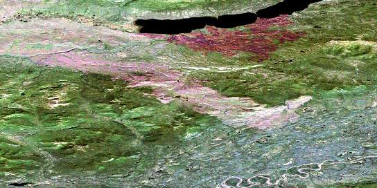 Clarke Hills Satellite Map 105M02 at 1:50,000 scale - National Topographic System of Canada (NTS) - Orthophoto