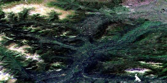 Sideslip Lake Satellite Map 105M03 at 1:50,000 scale - National Topographic System of Canada (NTS) - Orthophoto