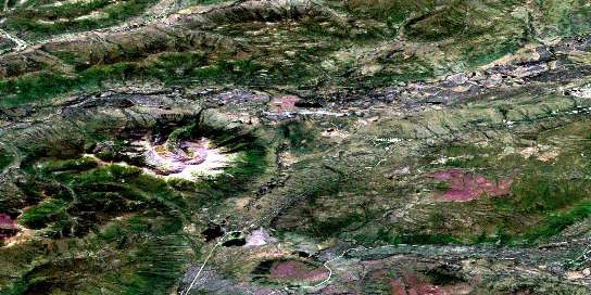Mount Haldane Satellite Map 105M13 at 1:50,000 scale - National Topographic System of Canada (NTS) - Orthophoto