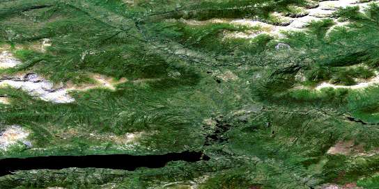 Mayo Lake Satellite Map 105M15 at 1:50,000 scale - National Topographic System of Canada (NTS) - Orthophoto