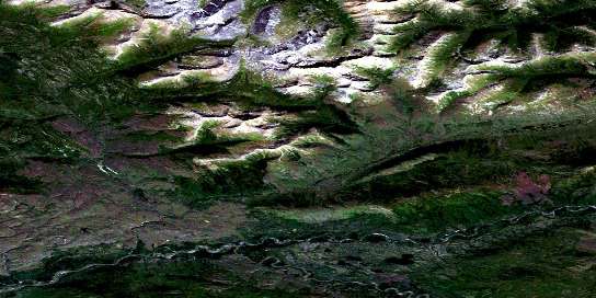 Mount Armstrong Satellite Map 105N03 at 1:50,000 scale - National Topographic System of Canada (NTS) - Orthophoto