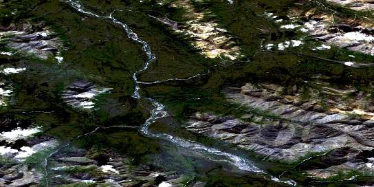 Air photo: Quartet Lakes Satellite Image map 106E01 at 1:50,000 Scale