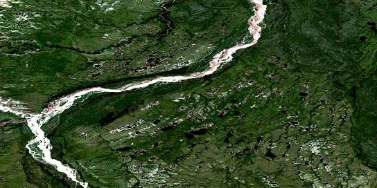 No Title Satellite Map 106E11 at 1:50,000 scale - National Topographic System of Canada (NTS) - Orthophoto