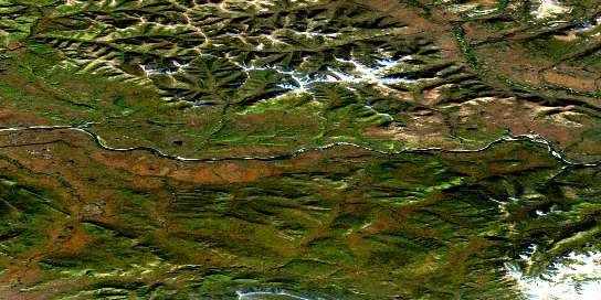 Aberdeen Canyon Satellite Map 106E13 at 1:50,000 scale - National Topographic System of Canada (NTS) - Orthophoto