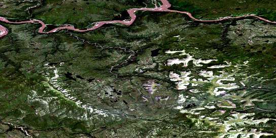 Solo Lake Satellite Map 106E16 at 1:50,000 scale - National Topographic System of Canada (NTS) - Orthophoto