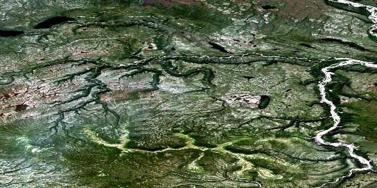 Air photo: Many Beaver Lake Satellite Image map 106F16 at 1:50,000 Scale