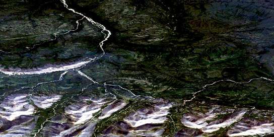 Elbow Creek Satellite Map 106H05 at 1:50,000 scale - National Topographic System of Canada (NTS) - Orthophoto