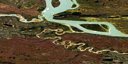 Air photo: Sans Sault Rapids Satellite Image map 106H10 at 1:50,000 Scale