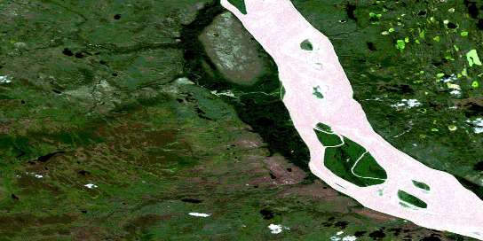 Air photo: Gossage River Satellite Image map 106J16 at 1:50,000 Scale