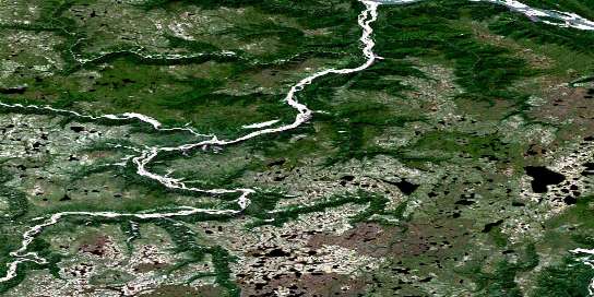 Hogan Lake Satellite Map 106L08 at 1:50,000 scale - National Topographic System of Canada (NTS) - Orthophoto