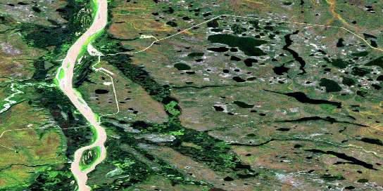 Fort Mcpherson Satellite Map 106M07 at 1:50,000 scale - National Topographic System of Canada (NTS) - Orthophoto