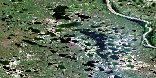 Ramey Lake Satellite Map 106N04 at 1:50,000 scale - National Topographic System of Canada (NTS) - Orthophoto