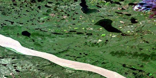 Air photo: Attoe Lake Satellite Image map 106N06 at 1:50,000 Scale