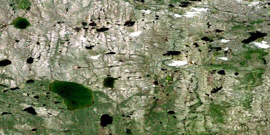 Raven Lake Satellite Map 106P16 at 1:50,000 scale - National Topographic System of Canada (NTS) - Orthophoto